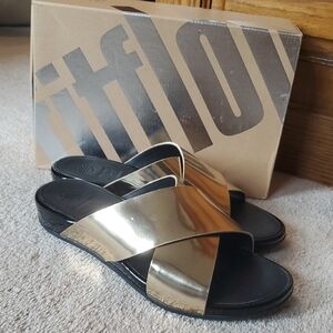 FitFlop Women's Gold Slide Sandals sz 9